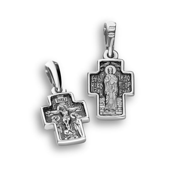 Детский крестик "Св. Николай Чудотворец" серебро