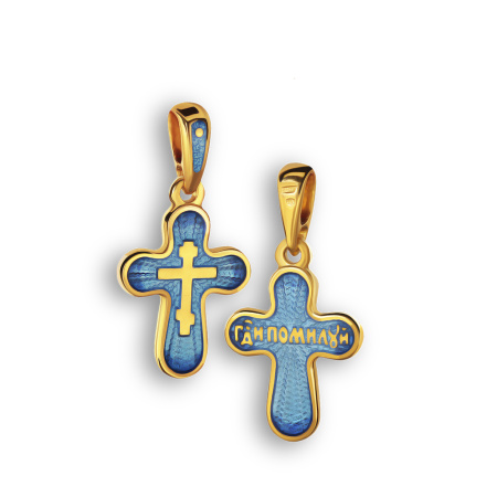 Нательный крестик с горячей эмалью 021