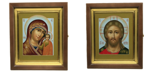Казанская икона Божией Матери, Господь Вседержитель, венчальная пара