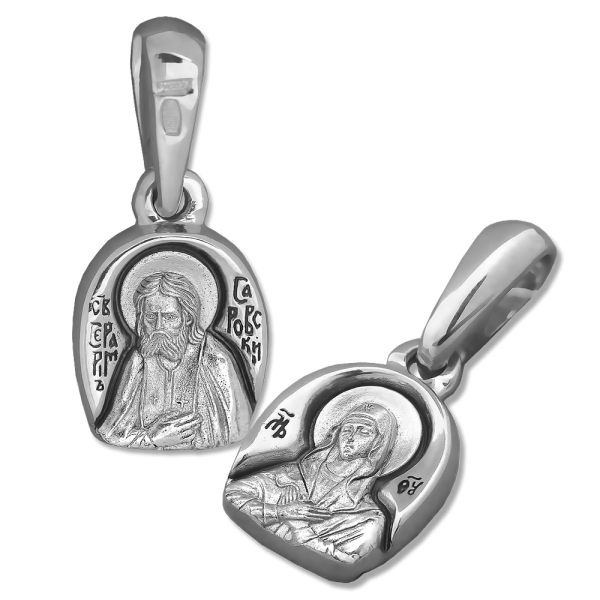 Нательная иконка «Умиление-Серафим Саровский» серебро