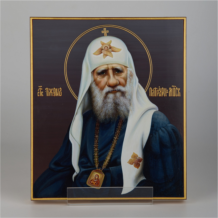 Рукописная икона Св. Тихон, Патриарх Московский, дерево 