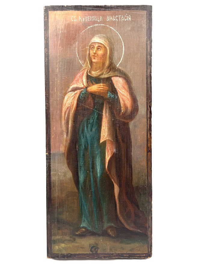 Старинная икона Св. вмч. Анастасия, 19 век 