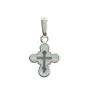 Детский крестик без распятия «КРЭ23 перламутровый» серебро/родий