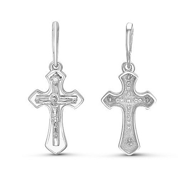 Крест из белого золота с бриллиантом