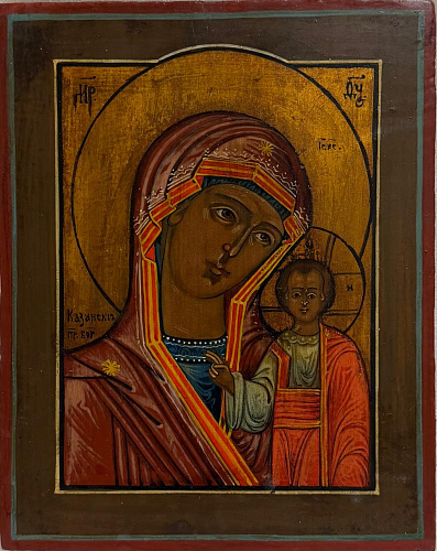 Старинная икона Казанская икона Божией Матери, 19 век 