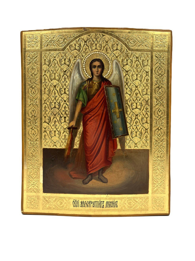 Старинная икона Михаил Архангел, 19 век 