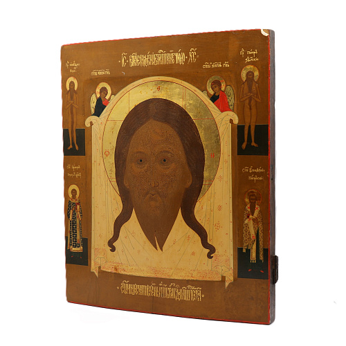 Старинная икона Икона Спас Мокрая Брада, 19 век 