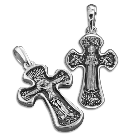 Нательный крест «Матрона Московская» серебро КР032 с