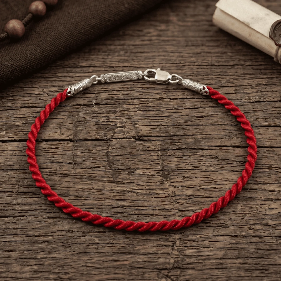 Браслет «Спаси и сохрани» красная шелковая нить 