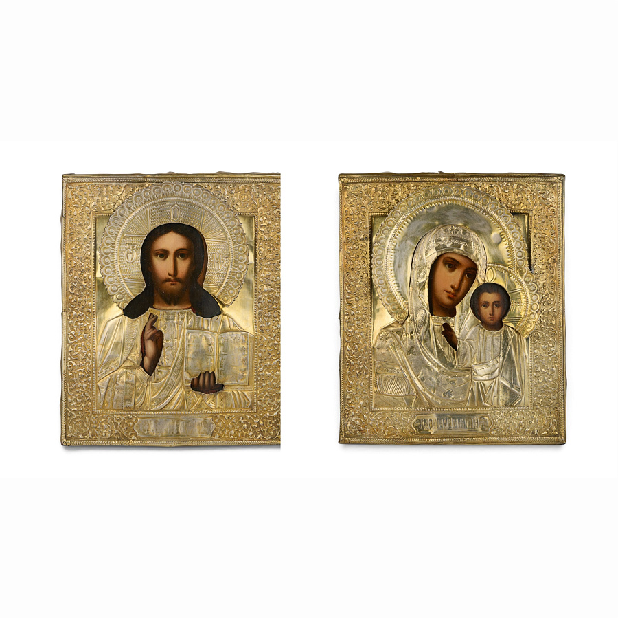 Старинная икона Венчальная пара, XIX век 