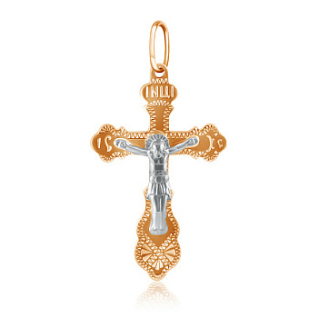 Крест из комбинированного золота