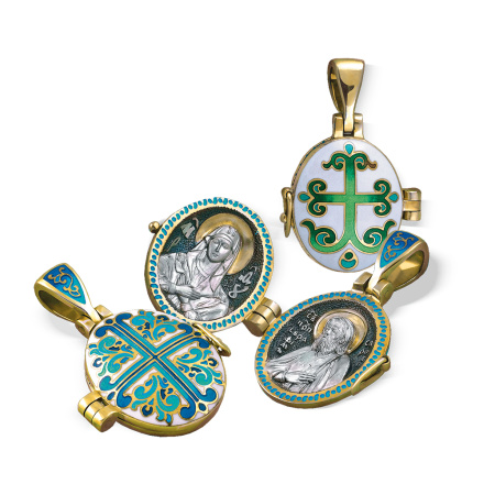 Складень «Умиление. Серафим Саровский» серебро с позолотой