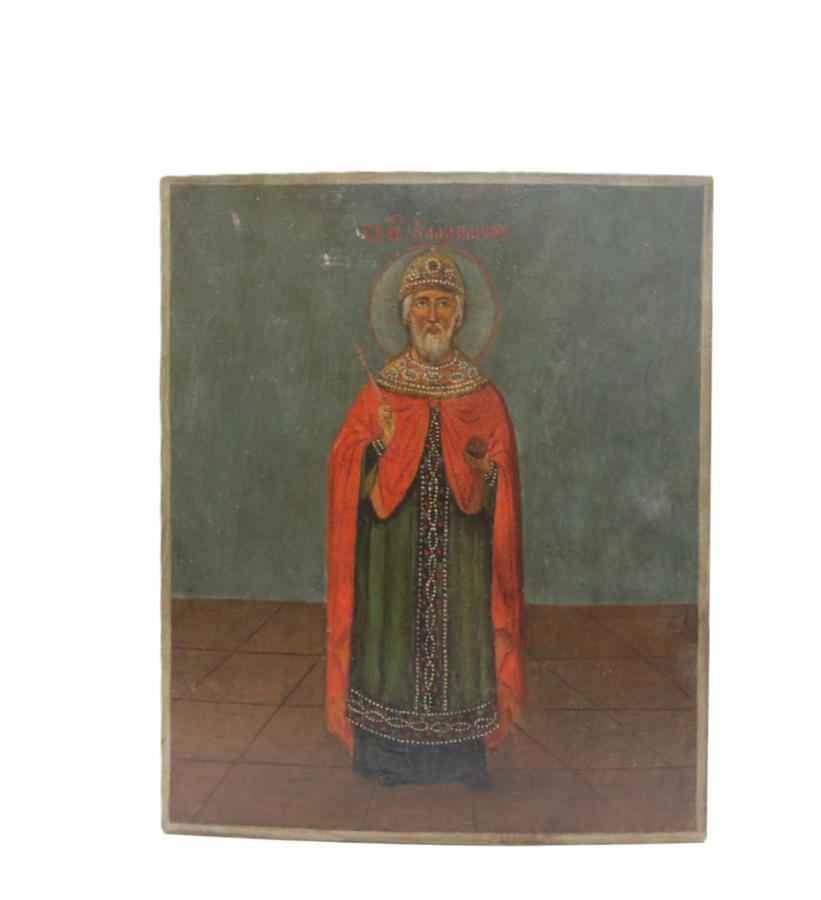 Старинная икона св. равноап. кн. Владимир, 19 век 