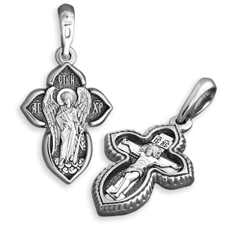 Нательный крест «Ангел Хранитель» КР038 серебро