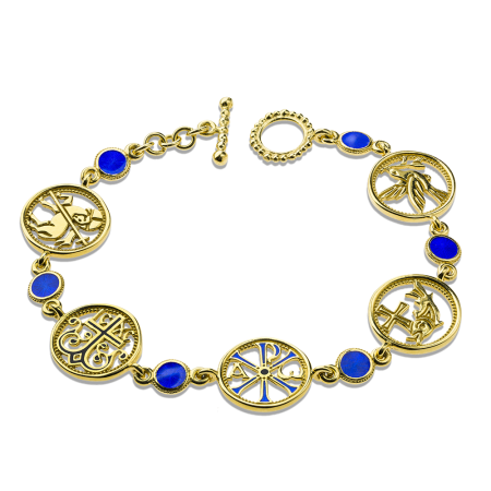 Православный браслет «Многочастный» из серебра с позолотой