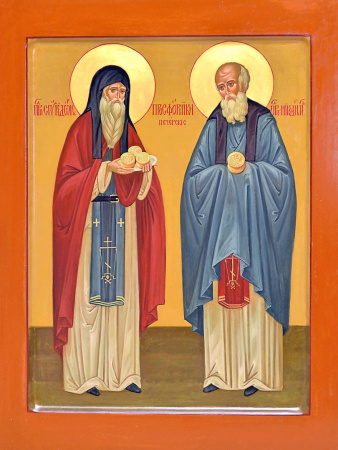 Спиридон и Никодим преподобные   просфорники Печерские, в Ближних пещерах, купить икону