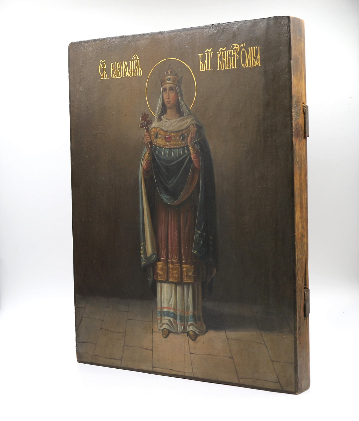 Старинная икона св. рвн. кн. Ольга, 19 век – фото №2