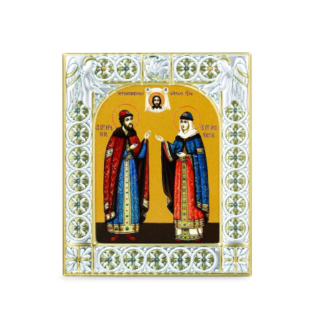 Икона Петр и Феврония благоверные князья в рамке