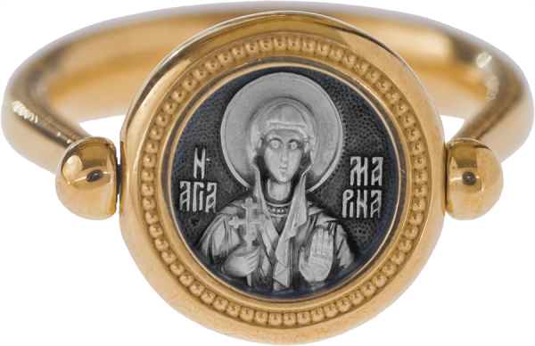 Перстень с иконой «СВЯТАЯ ВЕЛИКОМУЧЕНИЦА МАРИНА»