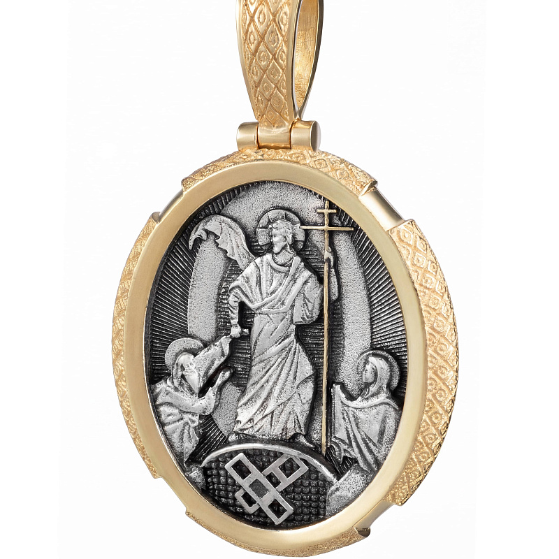 Медальон «Воскресение Христово» чернение, позолота – фото №5