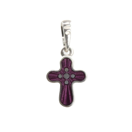 Крестик с горячей эмалью «КЭ13» фиолетовый