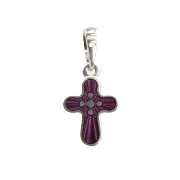 Крестик с горячей эмалью «КЭ13» фиолетовый