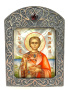 Икона вмч. Пантелеймон, оклад серебро
