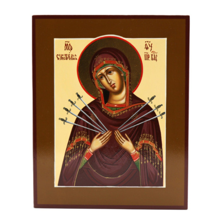 Семистрельная икона Божией Матери, писаная икона