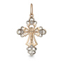 Крест из золота "Распятие" с фианитами