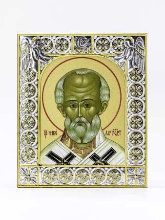 Икона Николай чудотворец, архиепископ Мир Ликийских, святитель в рамке