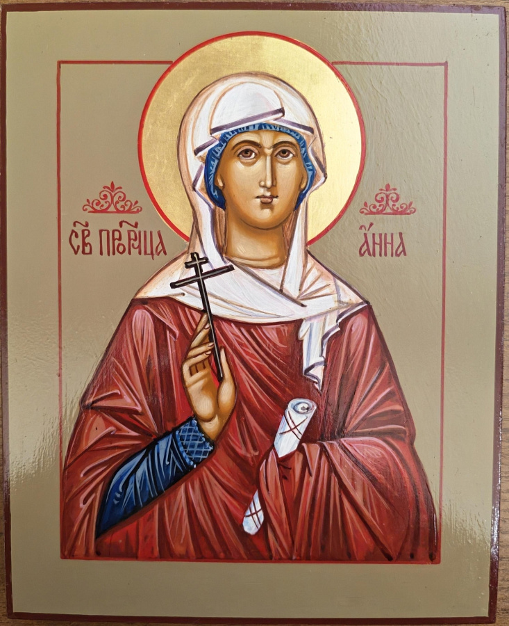 Рукописная икона Св. Анна Пророчица, дерево 