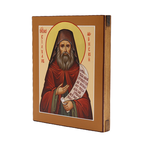 Рукописная икона Св. пр. Силуан Афонский 