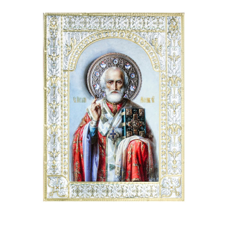 Икона Николай чудотворец, архиепископ Мир Ликийских, святитель в рамке