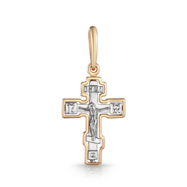 Крест из комбинированного золота "Распятие"