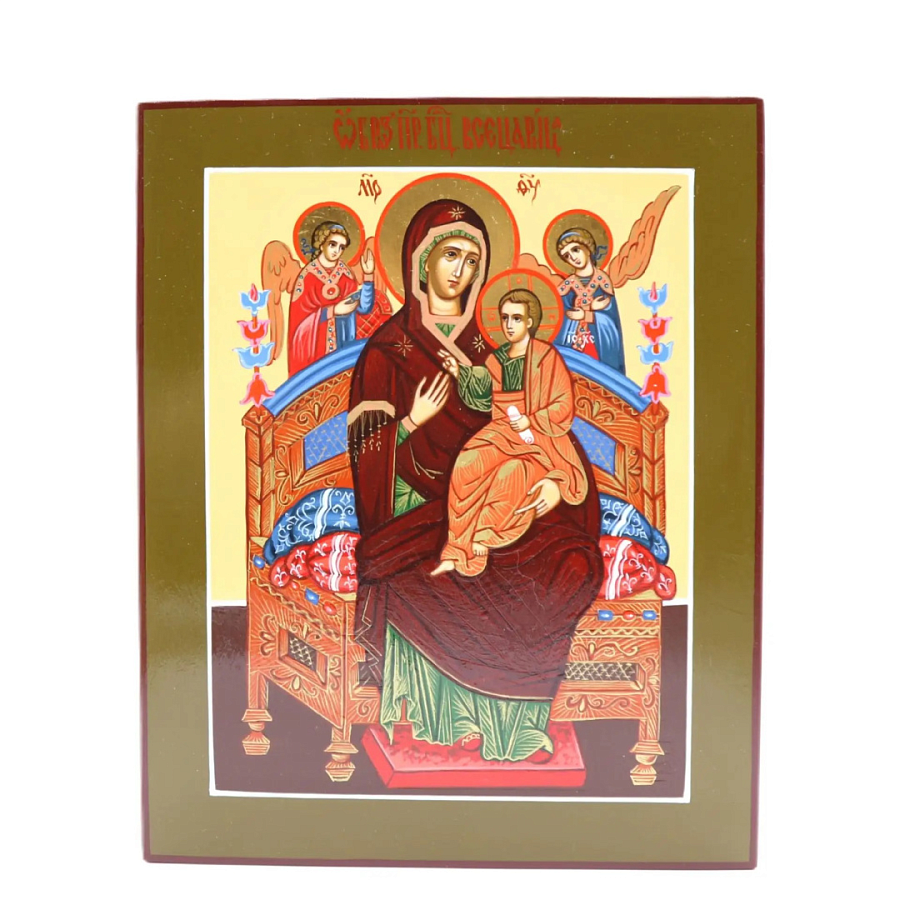 Рукописная икона Всецарица, икона Божией Матери 