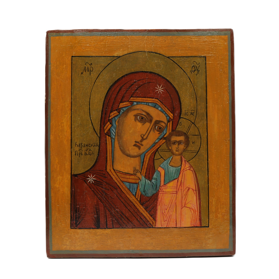 Старинная икона Казанская икона Божией Матери, 19 век 