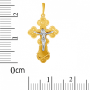 Крест ручной работы из желтого золота