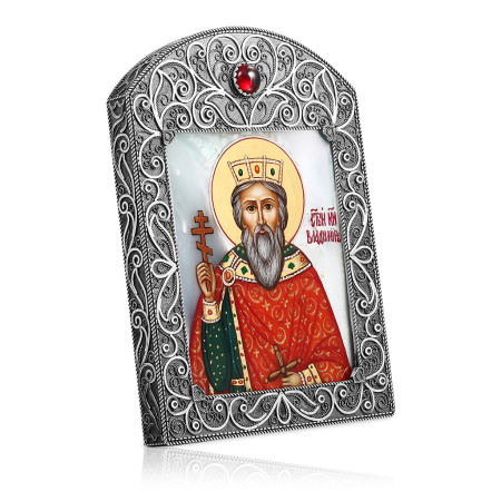 Икона Св. Князь Владимир, оклад серебро