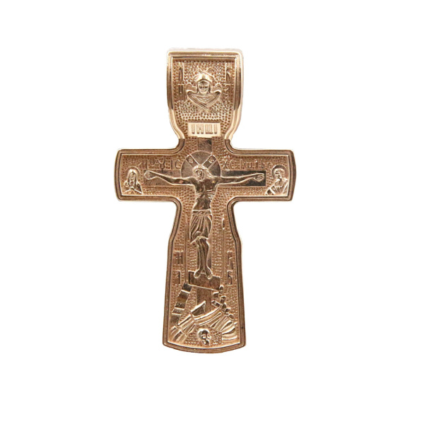 Крест из золота "Распятие. Архистратиг Михаил"