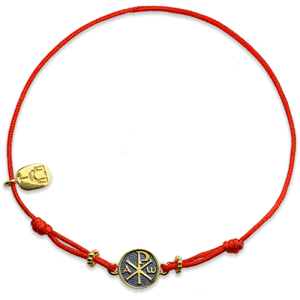 Браслет на нити «Хризма» серебро/золочение