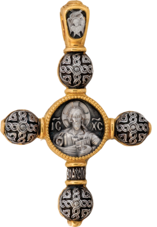 Крест «ГОСПОДЬ ВСЕДЕРЖИТЕЛЬ. БОЖИЯ МАТЕРЬ АССУНТА»