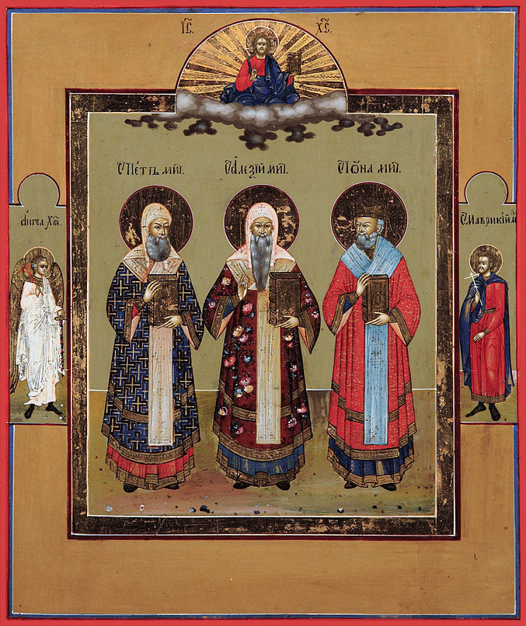 Икона Петр, Алексий, Иона митрополиты Московские чудотворцы (АРТ.03449)