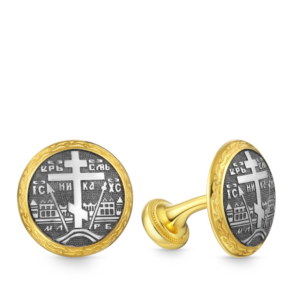 Запонки православные позолота