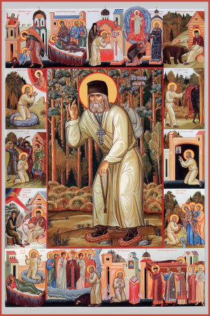 Серафим Саровский преподобный чудотворец, купить икону