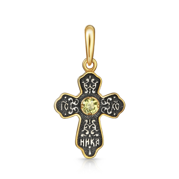 Детский крест "Казанская БМ" с хризолитом