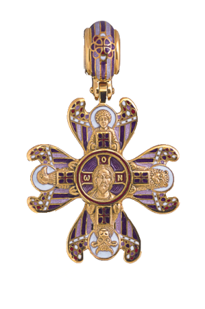 Крест «СПАС НЕРУКОТВОРНЫЙ С СИМВОЛАМИ ЕВАНГЕЛИСТОВ»