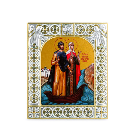 Икона Петр и Феврония благоверные князья в рамке