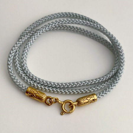 Шнурок на шею для детей и взрослых серебро/позолота серый