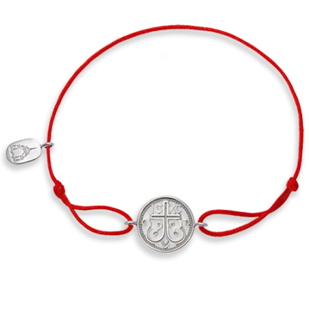 Браслет красная нить «Процветшее древо креста» серебро