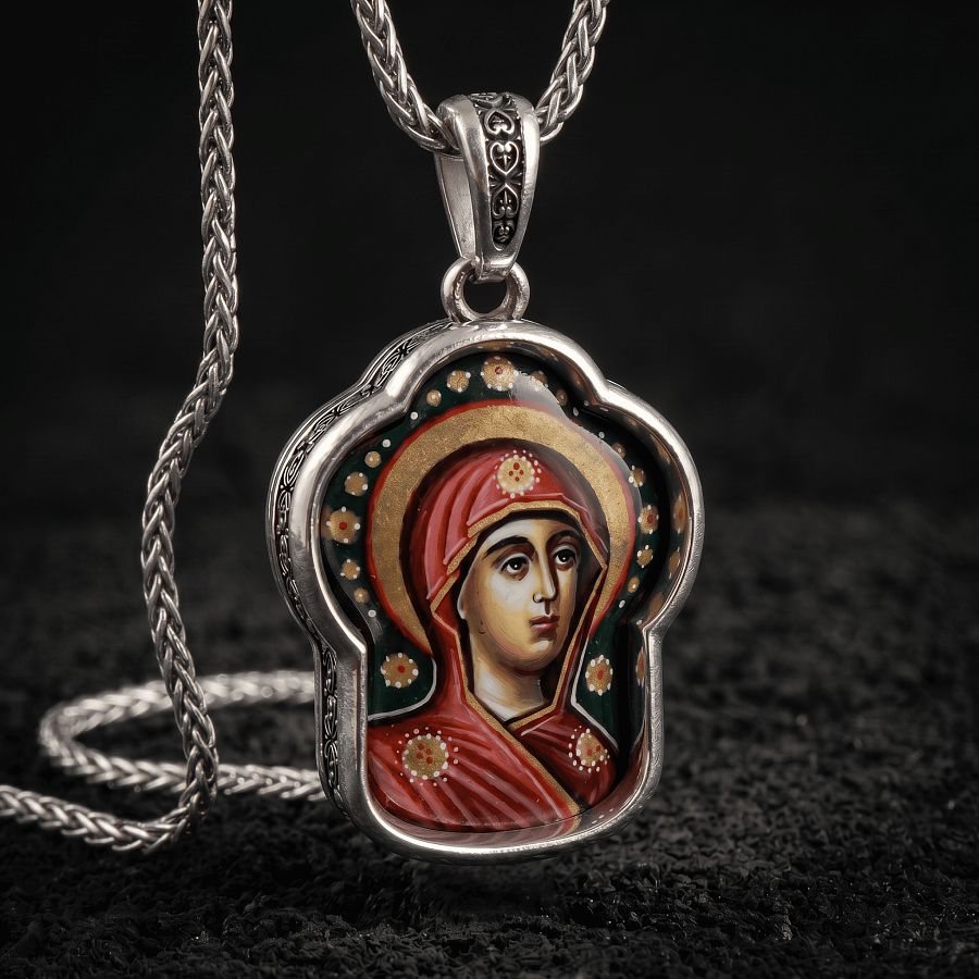 Медальон с образом «Божия Матерь» чернение 